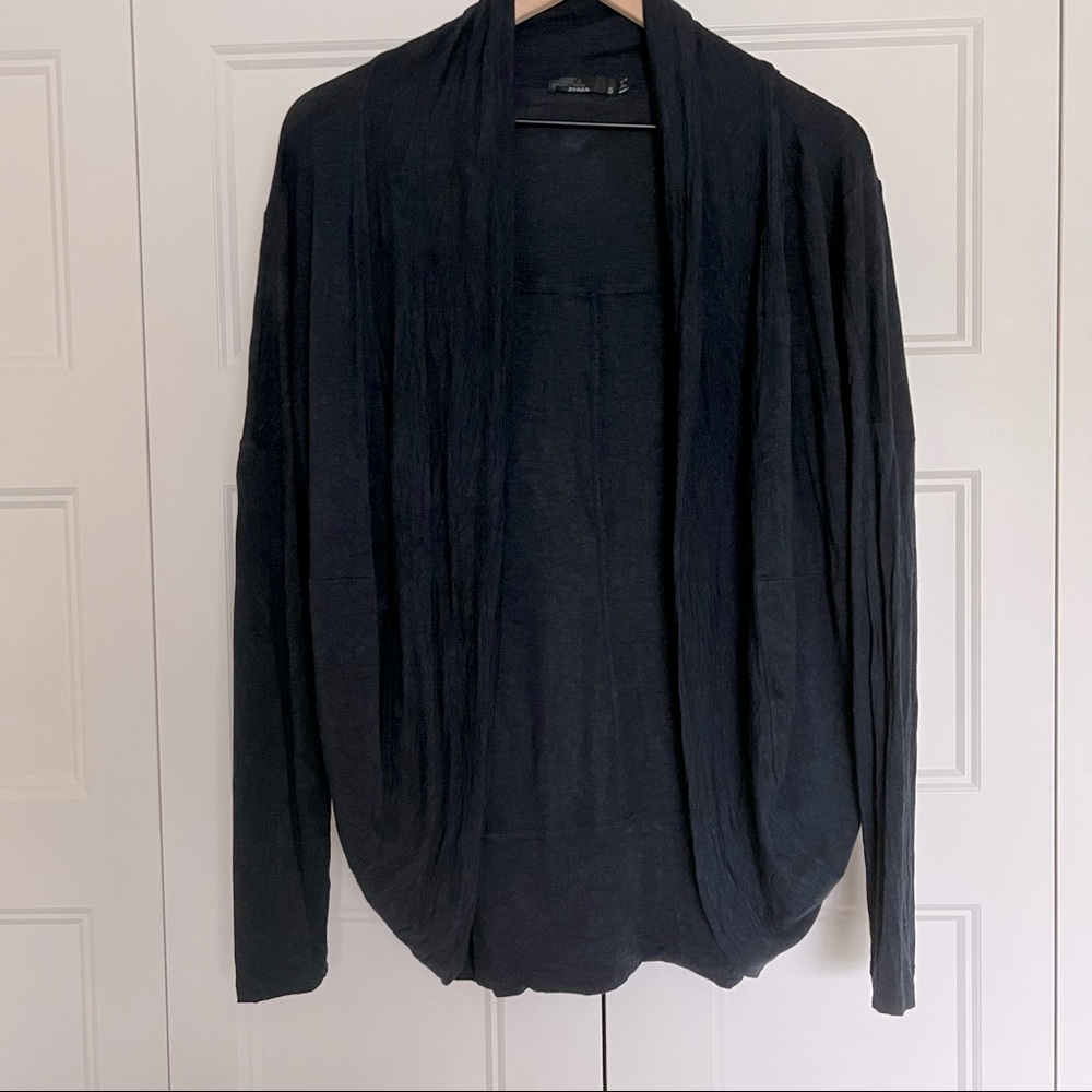 Prana heathered navy blue modal cardigan. Size small.